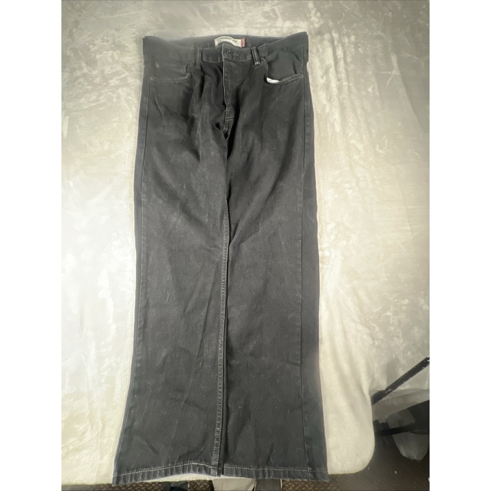Levi's 505 Jean Mens 36x32 Black Cotton Denim Regular Straight Fit Y2k Western